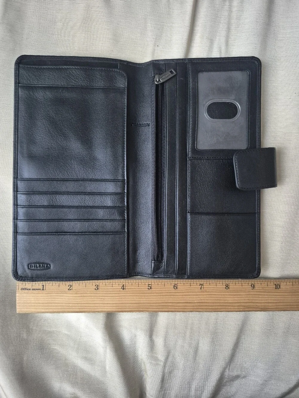 Dilana Black Leather Passport Wallet